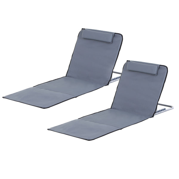 Set 2 faltbare Strandmatten 48 x 134 x 45 cm grau tragbare Matte sconto