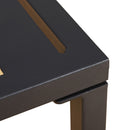 Set Salotto da Giardino in Metallo e Poliestere 2 Sedie 2 Pouf e Tavolino  Grigio e Nero