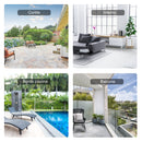 Set Salotto da Giardino in Metallo e Poliestere 2 Sedie 2 Pouf e Tavolino  Grigio e Nero