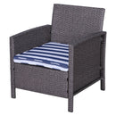 Set Salotto da Giardino in Rattan Divano 2 Poltrone 1 Tavolino Contenitore  Grigio