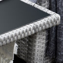 Set Salotto da Giardino in Rattan 2 Divani Angolari Tavolino 2 Sgabelli  Grigio