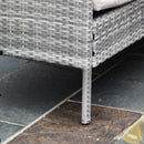 Set Salotto da Giardino in Rattan 2 Divani Angolari Tavolino 2 Sgabelli  Grigio