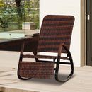 Sedia a Dondolo da Giardino Reclinabile e Pieghevole in Rattan  Marrone