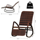 Sedia a Dondolo da Giardino Reclinabile e Pieghevole in Rattan  Marrone