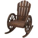 Sedia a Dondolo in Legno di Abete con 2 Ruote 