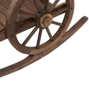 Sedia a Dondolo in Legno di Abete con 2 Ruote 