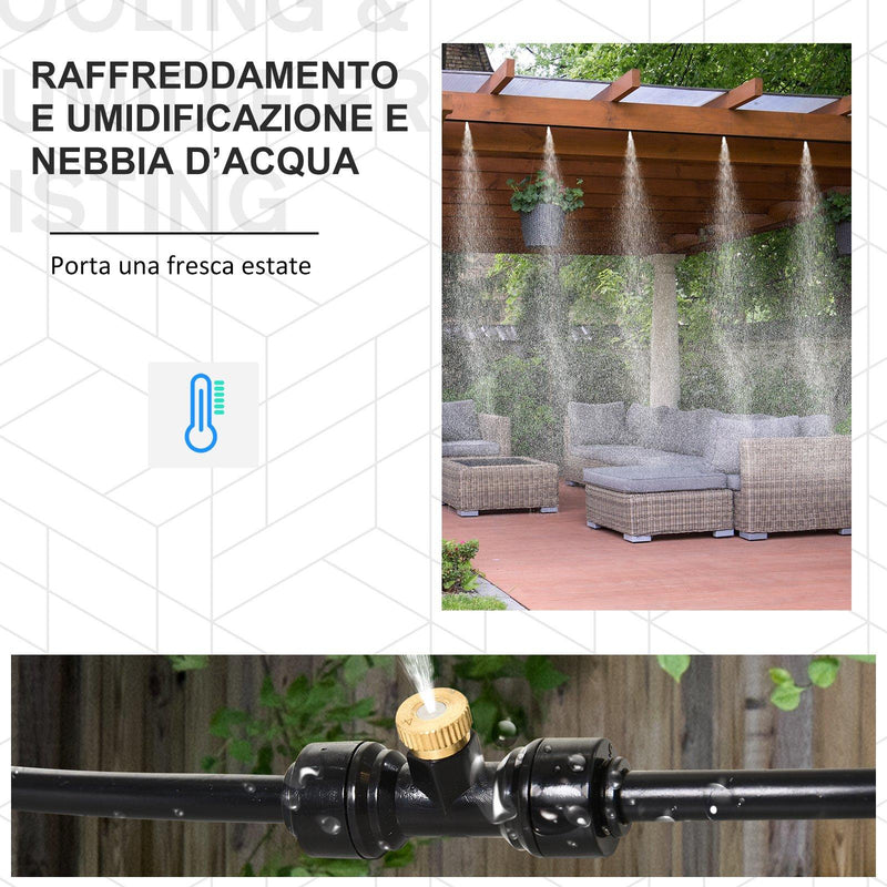 Kit Nebulizzazione Acqua da Esterno 9m 11 Ugelli in Ottone 