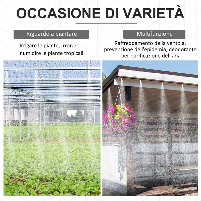 Kit Nebulizzazione Acqua da Esterno 9m 11 Ugelli in Ottone 