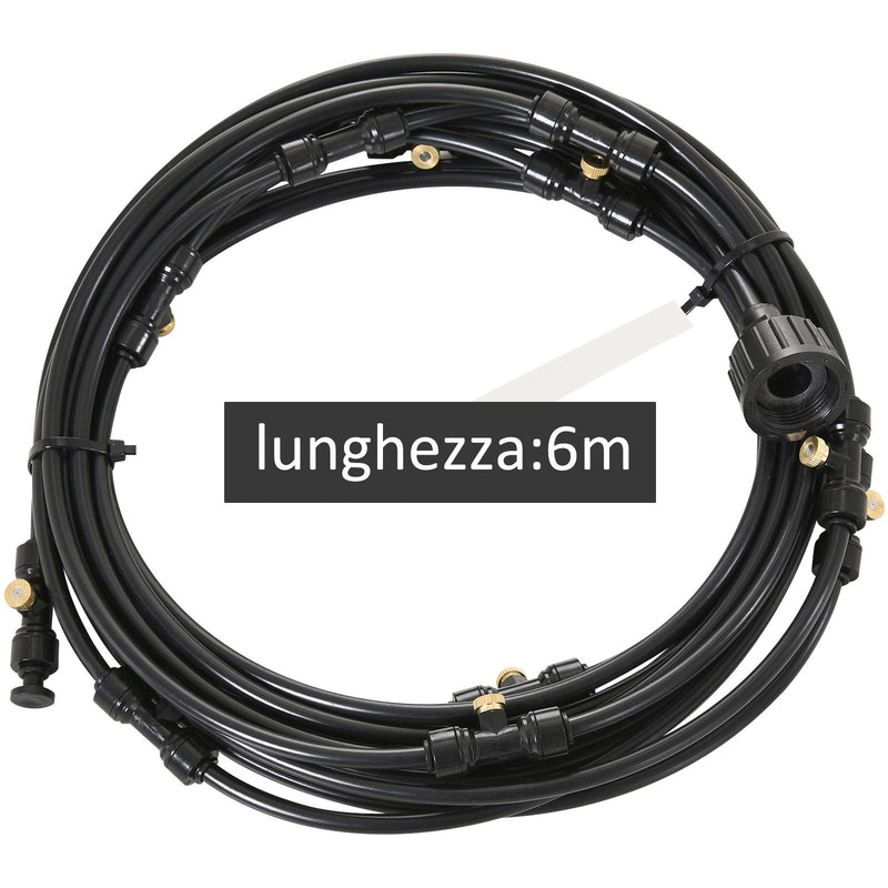 Kit Nebulizzazione Acqua da Esterno 9m 11 Ugelli in Ottone 
