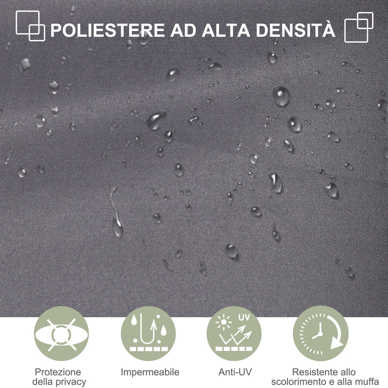Tenda Laterale Frangivista da Giardino 3x1,60m in Alluminio e Tessuto  Grigio