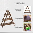 Portapiante Fioriera 3 Livelli 86x28x100 cm Piramide in Legno di Abete Rosso 