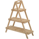 Portapiante Fioriera 3 Livelli 86x28x100 cm Piramide in Legno di Abete Bianco 