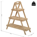 Portapiante Fioriera 3 Livelli 86x28x100 cm Piramide in Legno di Abete Bianco 