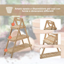 Portapiante Fioriera 3 Livelli 86x28x100 cm Piramide in Legno di Abete Bianco 