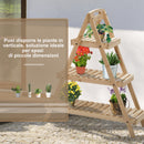Portapiante Fioriera 3 Livelli 86x28x100 cm Piramide in Legno di Abete Bianco 