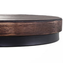 Sgabello Girevole Regolabile in Metallo e Legno di Pino  Nero e Marrone