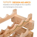 Scaffale Portabottiglie 6 Ripiani 72 Bottiglie 114x28x80 cm in Legno di Pino 