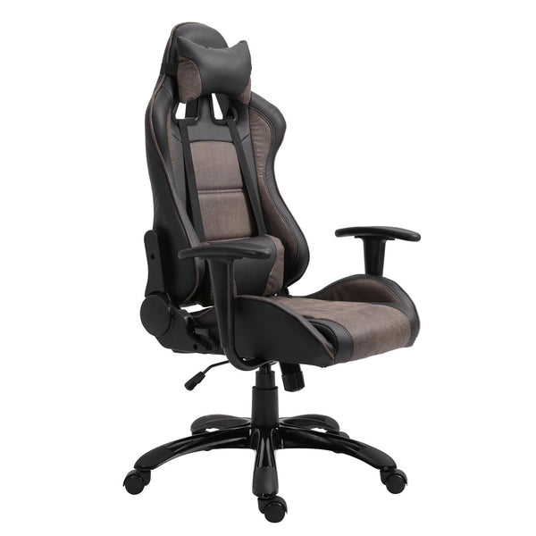 Ergonomischer Gaming-Stuhl aus braunem und schwarzem Kunstleder prezzo