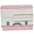 Lettiera per Gatti Portatile con Vassoio Estraibile e Accessori  Rosa e Bianca
