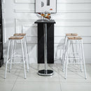 Set 4 Sgabelli da Bar Alti in Acciaio e Legno  Bianchi