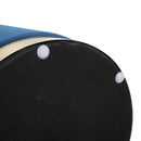 Pouf Poggiapiedi Ø36x42 cm in Velluto  Blu e Oro