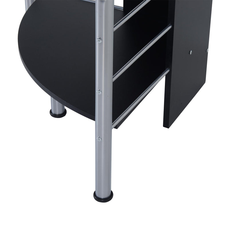 Scrivania da Ufficio ad Angolo Porta PC in MDF e Ferro 113x65x158 cm  Nera