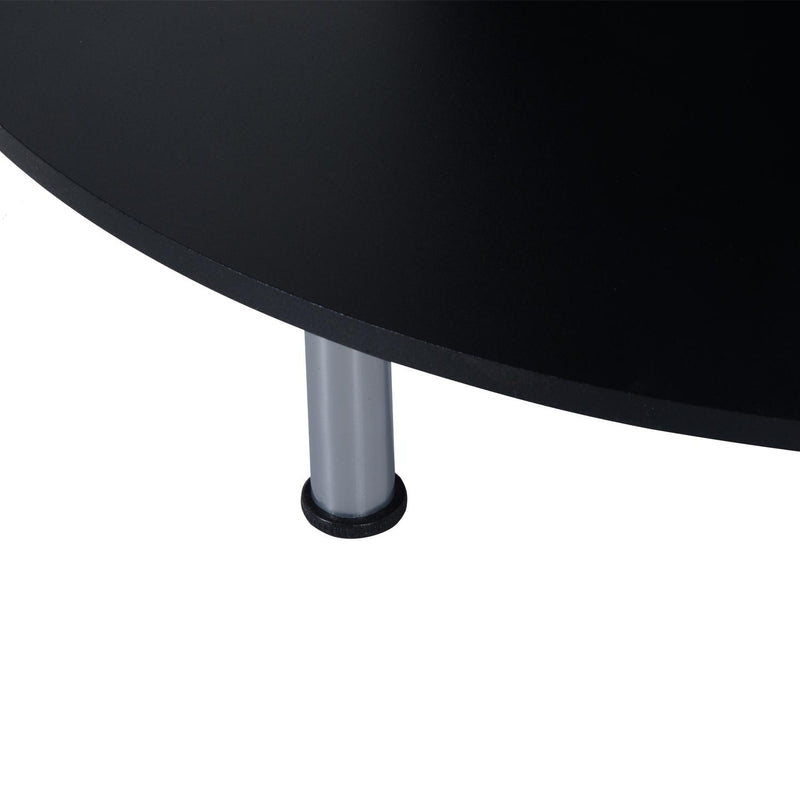 Scrivania da Ufficio ad Angolo Porta PC in MDF e Ferro 113x65x158 cm  Nera