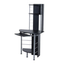 Scrivania da Ufficio ad Angolo Porta PC in MDF e Ferro 113x65x158 cm  Nera