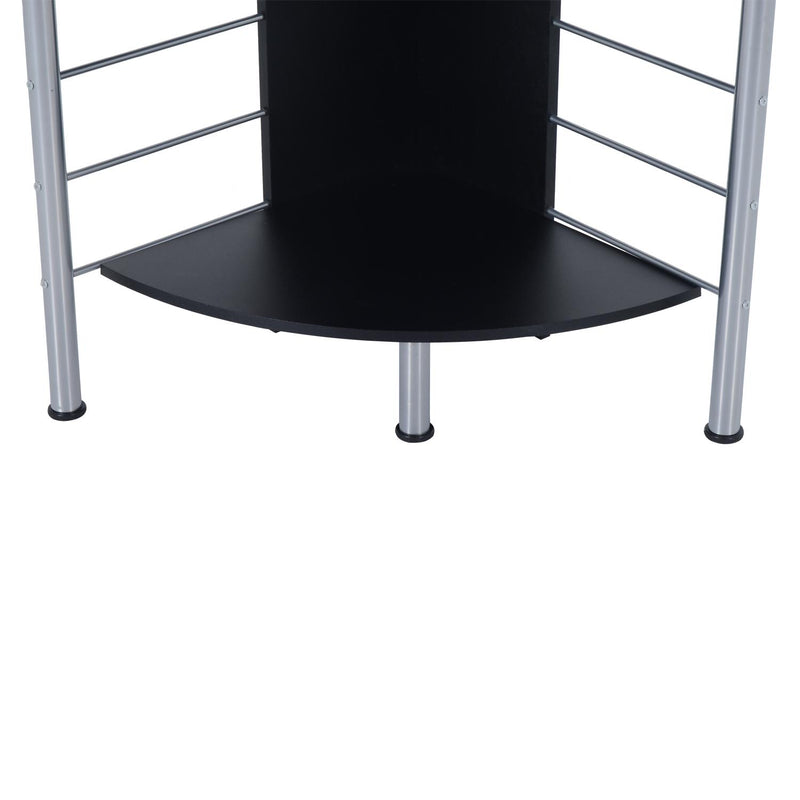 Scrivania da Ufficio ad Angolo Porta PC in MDF e Ferro 113x65x158 cm  Nera