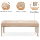Panca in Tessuto Poliestere 133x 49x50 cm   Beige
