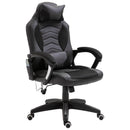 Sedia da Gaming Ergonomica Massaggiante Riscaldante in Similpelle  Nera