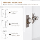 Credenza Moderna con 2 Vetrinette 80x37x183 cm in MDF  Bianco