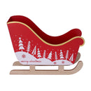 Slitta metallo alberi bianco e rosso cm 27,5x10xh20