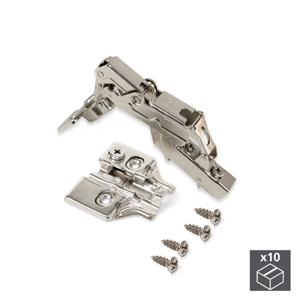 sconto Topfscharnier 35 mm Halbhals Soft Closing 165º mit Basis 10 Stück Emuca