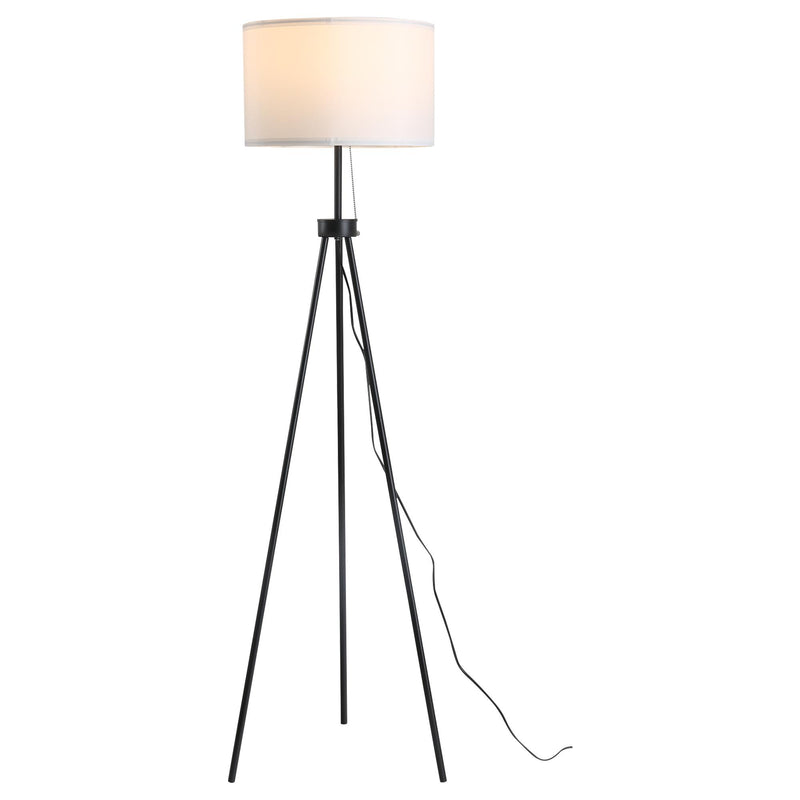 Lampada da Terra Tripode in Metallo con Paralume H152 cm E27  Nero e Bianco