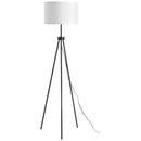 Lampada da Terra Tripode in Metallo con Paralume H152 cm E27  Nero e Bianco