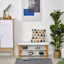 Panca Scarpiera 2 Ripiani in Legno e MDF 90x29x45 cm  Bianca