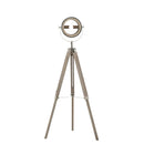 Lampada da Terra Tripode in Legno di Pino e Acciaio  