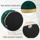 Pouf Contenitore con Coperchio in Velluto con Bottoni Trapuntati   Verde