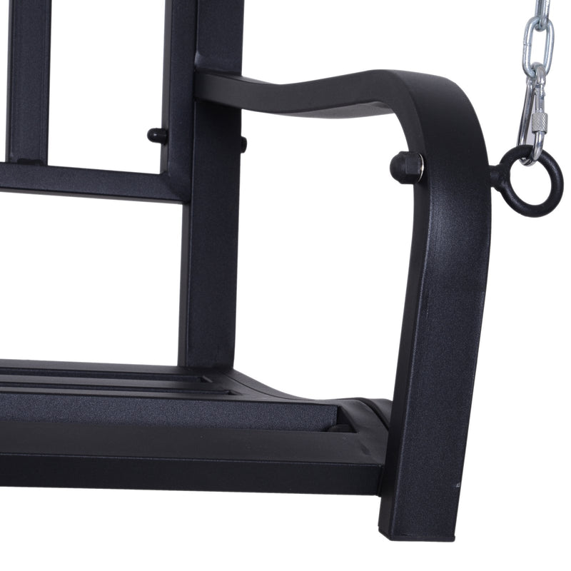 Dondolo Sospeso 2 Posti da Giardino in Metallo   Nero