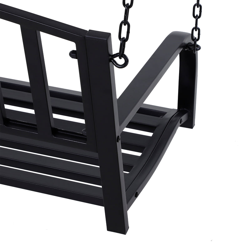 Dondolo Sospeso 2 Posti da Giardino in Metallo   Nero