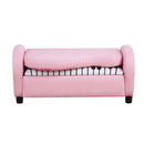 Divano Sofa per Bambini 2 Posti Fantasia Musicale 75x38x50 cm  Rosa