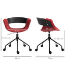 Sedia da Ufficio Operativa in Tessuto e Metallo   Rossa e Nera