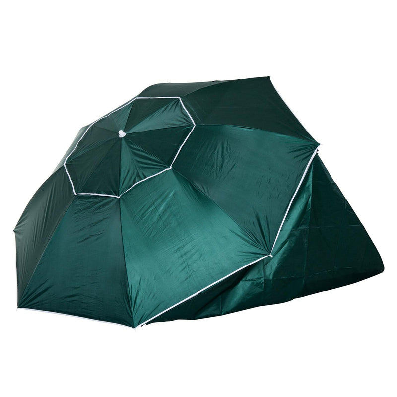 Ombrellone Tenda da Mare Ø2,1 m Palo Ø25 mm in Metallo Verde Scuro