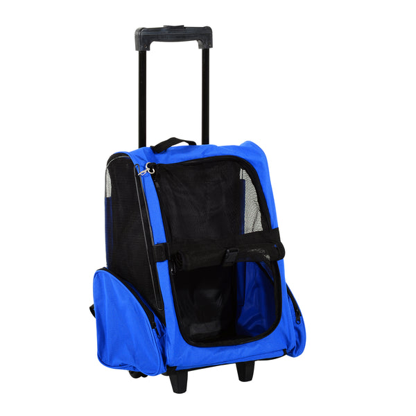 Trolley-Rucksack 2 in 1 für kleine Haustiere 36x30x49 cm Blau sconto