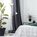 Lampada da Terra con 2 Paralumi E27 E14 in Acciaio   Argento