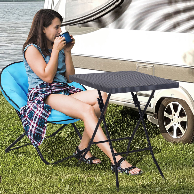 Tavolino Pieghevole da Giardino 60x60x74 cm  Marrone