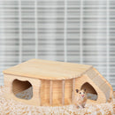 Casetta per Roditori e Piccoli Animali in Legno di Abete 60x37x19,7 cm 