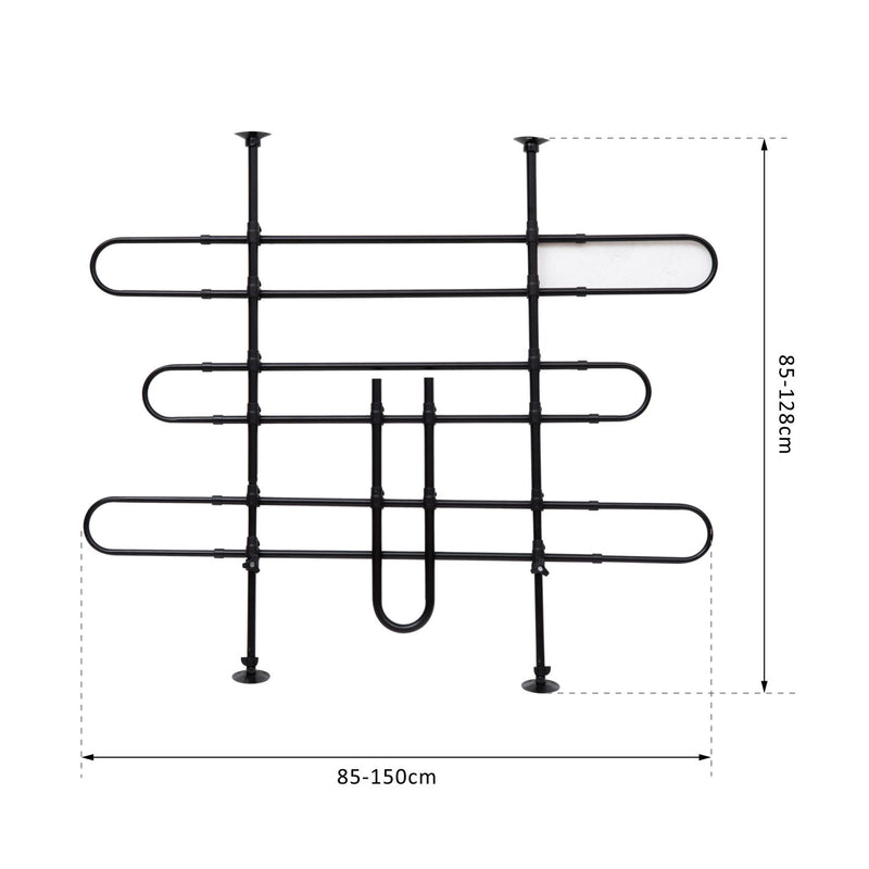 Griglia Divisoria Pieghevole per Trasporto Cani per Auto   Nero