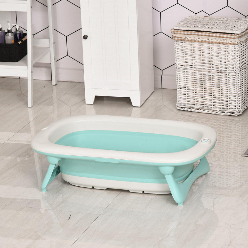 Vaschetta Bagnetto per Neonati Antiscivolo Pieghevole con Scarico   Verde